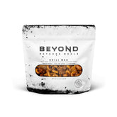 Beyond Outdoor Meals Chili Mac on a pantry shelf, long shelf life for easy outdoor meals.