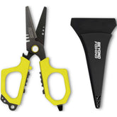 Front view of Beyond Fishing 6.5 Pro Shears in Yellow with compact size