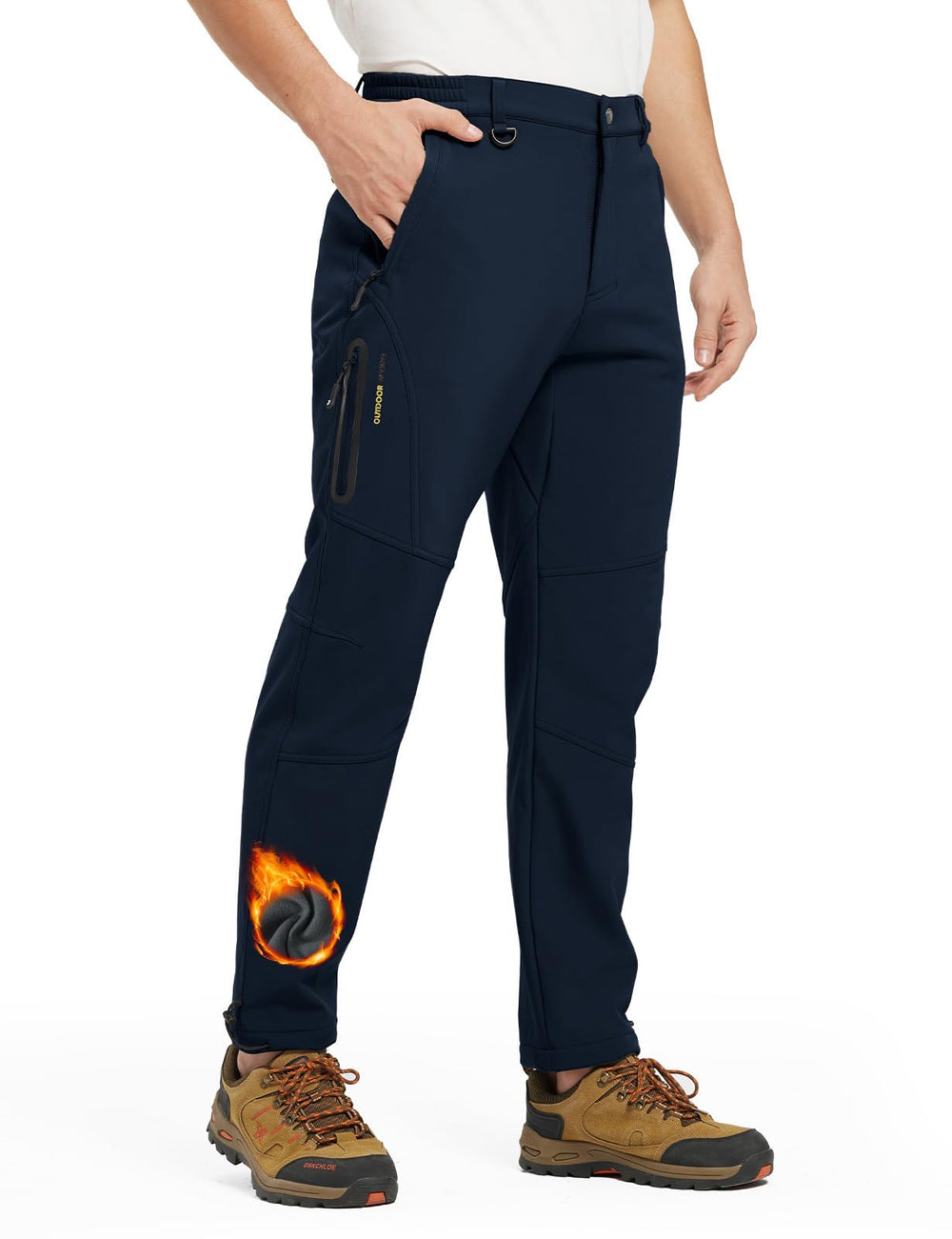 BGOWATU men's snow pant navy front view waterproof warmth for hiking