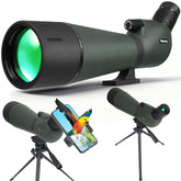 BIBIRE spotting scope shows 25-75x80 zoom for detailed distant birdwatching.
