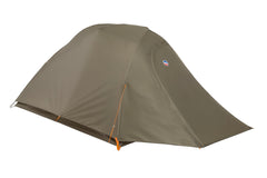 Big Agnes C Bar tent setup demonstrating quick single-pole assembly.