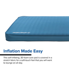 Big Agnes Captain Comfort Deluxe Camp has two-way valves for quick inflation and precise adjustments.