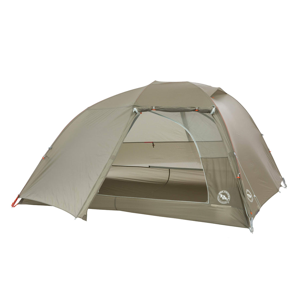Big Agnes Copper Spur HV UL tent exterior vestibule provides rain-ready shelter and extra storage.