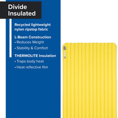 Big Agnes Divide Thermolite insulation with heat-reflective film for warmth in cool nights.