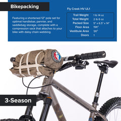 Solution Dye fabric on Big Agnes Fly Creek Bikepack tent resisting fading.