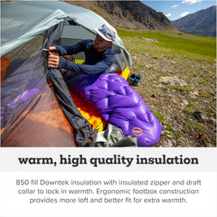 Big Agnes Fly Creek UL-850 DownTek insulated draft collar detail enhances warmth retention
