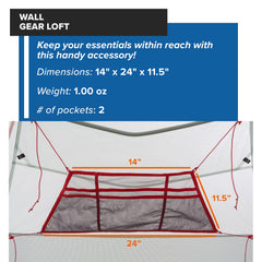 Gear loft square installed in compatible Big Agnes tents for interior organization.
