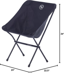 Big Agnes Mica Basin Chair setup shows tool-free, quick camping assembly.