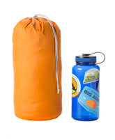 Big Agnes Stuff Sack Tangelo 7L close-up of recycled ripstop fabric showing tear resistance.