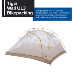 Big Agnes Tiger Wall UL3 side view highlights dual-door access for quick entry
