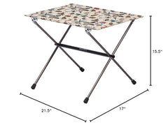 Big Agnes Woodchuck Table folded compact storage for backpacking trips.