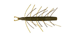Big Bite Baits Fuzzy SCENTSATION Stick 4-inch, green pumpkin orange, ideal for drop shot bass