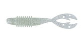 Big Bite Baits Kamikaze Swimon Glow Silver 4.25-inch trailer enhances jig action.