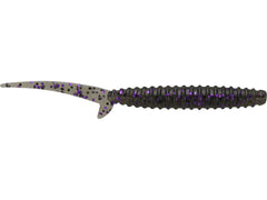 Big Bite Baits Scentsation Thresher Worm, smoke black purple flake, ideal for finesse dropshot bass fishing