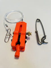 Big C Tackle Pro Release II Downrigger Clip Flame Orange side view