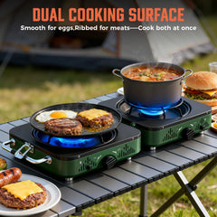 BIG HORN OUTDOORS stove with anti-slip feet stays steady on uneven surfaces