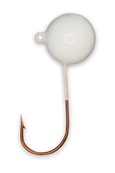 Big Nasty Tackle glow paint on pout-pounder jig boosts visibility for dark-water fishing