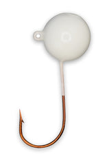 Big Nasty Tackle glow paint on pout-pounder jig boosts visibility for dark-water fishing