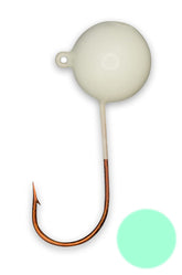 Big Nasty Tackle pout-pounder jig original green glow for night fishing