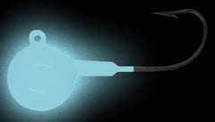 Blue glow Big Nasty Tackle Jaw Breaker Jig side angle view