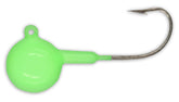 Big Nasty Tackle Super Glow Jaw Breaker Jig 2 1/4oz neon green jig head glows for bottom pounding.