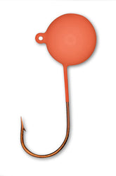 Big Nasty Tackle Super Glow Pout Pounder jig orange glow for night fishing