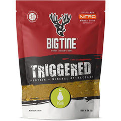 Big Tine Triggered pear flavor attractant in a 5 lb bag for deer feeding