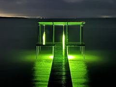 Big Water Lights 17000-lumen LED provides vivid underwater illumination for night fishing.