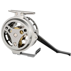 Side view showing CNC-machined aluminum construction