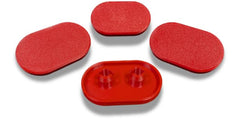 Bigfoot Sliding Feet red on Yeti Tundra installed for smooth deck slides on boats.