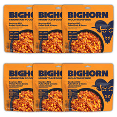 BIGHORN Mountain Food Bourbon BBQ Pulled Pork and Beans pouch for easy trail meals.