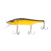 Bill Lewis Scope-Stik 100 lure, gold/black/orange belly, lifelike action for freshwater and saltwater.