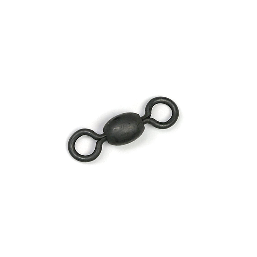Billfisher stainless barrel swivels with black oxidized finish, durable and rust-resistant for versatile fishing setups.