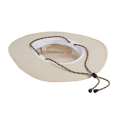Bimini Bay Boca Grande wide-brim hat includes a chin strap for secure all-day wear