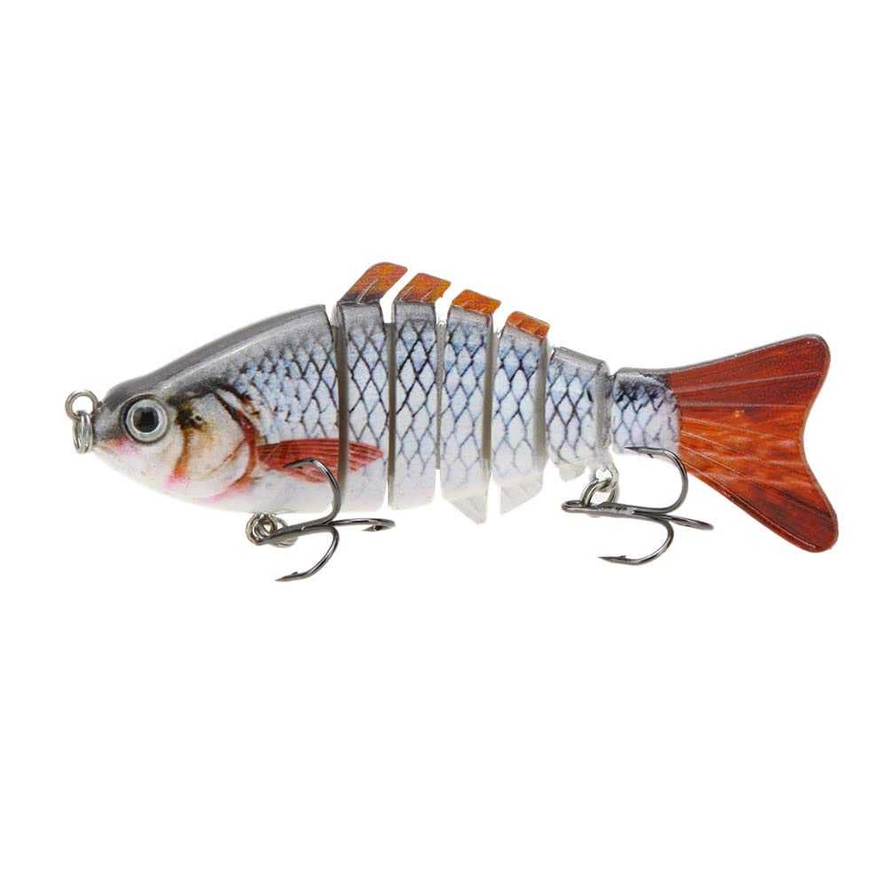 Bionic 4-inch lure with 3D eyes attracts bass and perch.