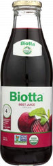 Biotta Beet Juice Organic 32oz bottle with vibrant color for daily vitality