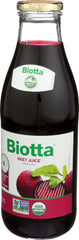 Biotta Beet Juice Organic 32oz label closeup highlighting organic quality