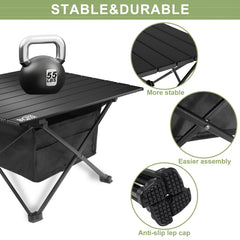 Biqissi aluminum table on grass or beach showing versatility for outdoor gatherings