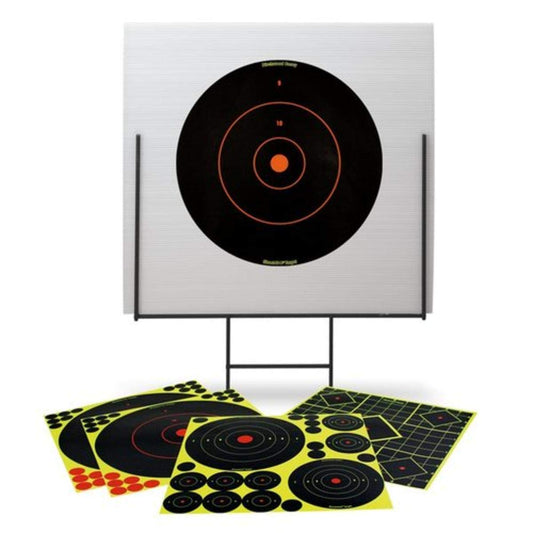 Close-up of the Shoot-N-C reactive targets and 58 repair pasters included in the kit