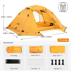 BISINNA 4-Season Tent foyer storage demonstrates integrated gear space for packing essentials.