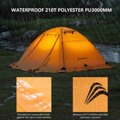 BISINNA 4-Season Tent interior 2p emphasizes roomy comfort for two and gear.