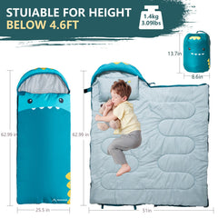 BISINNA kids sleeping bag hood-drawstring emphasizes warmth and secure fit for outdoor use