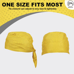 BISMAADH bamboo cotton durag in yellow offers breathable comfort for daily wear.