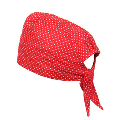 BISMAADH bamboo cotton polka-dot durag in red, soft and breathable for daily wear.