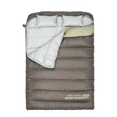BISINNA double sleeping bag queen green shows spacious space for two outdoors.