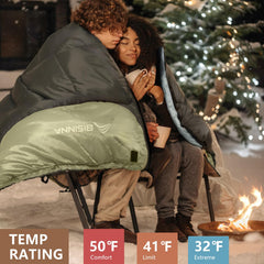 BISINNA sleeping bag hood-adjustable for extra warmth and neck support.