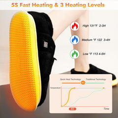 Biupky heated slippers side view highlighting ergonomic fit and warmth.