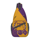 Bixinboy Psi Phi Sling Bag front view, compact travel-ready chest pack for quick access.