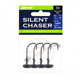 BKK Hooks Silent Chaser Draggin' Ned 1/8oz black four-pack for smooth, quiet fishing.