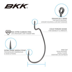 Close-up of HCS wire on BKK Offset Worm WG-1 for added strength.